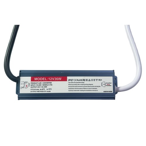 36W / 12V DC Netzteil - 3A, IP67 wasserdicht