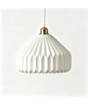 E27 Pendelleuchte Keramik - Weiß, 2m Kabel, Ø27x23cm, IP20, ohne Leuchtmittel