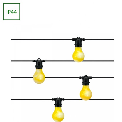 10m Solar-Lichterkette Aura - 10xG40, IP44, 2700K, inkl. Fernbedienung