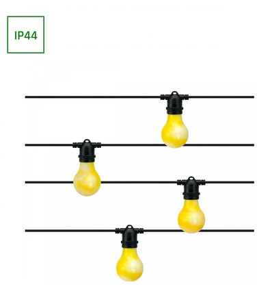 10m Solar-Lichterkette Aura - 10xG40, IP44, 2700K, inkl. Fernbedienung