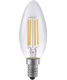 E14 4W dimmbare LED-Tropfenlampe - Filament, C35, 370lm, 2500K, Klarglas