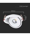Demo: 30W Ø20 cm Einbaustrahler RA90 - Ausschnitt: Ø18 cm, Maße: Ø20 cm, CCT - 3 Lichtfarben, 3-in-1, weißer Rand