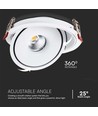 Demo: 30W Ø20 cm Einbaustrahler RA90 - Ausschnitt: Ø18 cm, Maße: Ø20 cm, CCT - 3 Lichtfarben, 3-in-1, weißer Rand