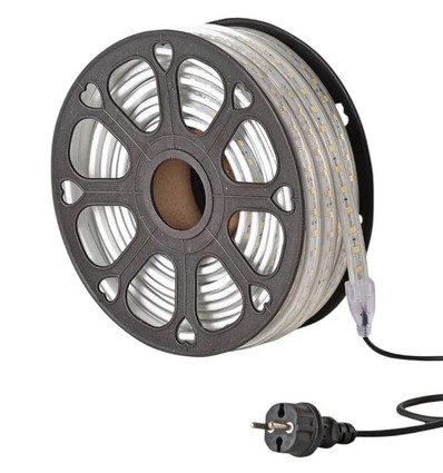 25m Lichtband Trommel Baustellenbeleuchtung - 230V, IP65, 1500 lm/m, 12W/m, 4000K