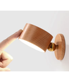 4W Wiederaufladbare Wandleuchte - IP20, Rund, Holzoptik, 360° drehbar, inkl. Leuchtmittel