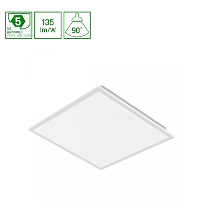 60x60 LED Panel, 40W, UGR19 - DALI dimmbar, 90°, weißer Rahmen, neutralweiß