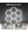 240W RA95 Hexagon LED 7 Felder Komplettset - Inkl. Netzanschluss
