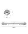 60cm Limea T8 LED-Armatur, durchverdrahtet - Für 1x 60cm LED-Röhre, IP65 wasserdicht