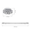 120cm Limea T8 LED-Armatur, durchverdrahtet - Für 2x 120cm LED-Röhren, IP65 wasserdicht
