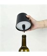 Wiederaufladbare LED Flaschenleuchte - Schwarz, Touch dimmbar, 3in1, IP20
