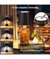 Wiederaufladbare LED Flaschenleuchte - Schwarz, Touch dimmbar, 3in1, IP20