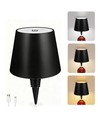 Wiederaufladbare LED Flaschenleuchte - Schwarz, Touch dimmbar, 3in1, IP20