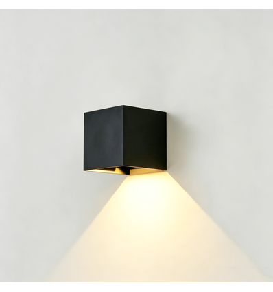 3W CUBIC PRO Wandleuchte - IP65, Schwarz, durchschleifbar, verstellbar, eckig, Außen, inkl. Leuchtmittel