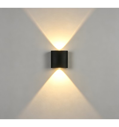 2W Wandleuchte - IP65, schwarz, Up/Down, Außenbereich, inkl. Leuchtmittel