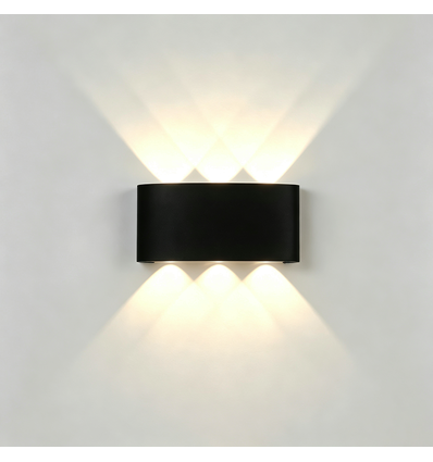 6W CUBIC PRO Wandleuchte - IP65, Schwarz, durchschleifbar, verstellbar, eckig, Up/Down, Außen, inkl. Leuchtmittel
