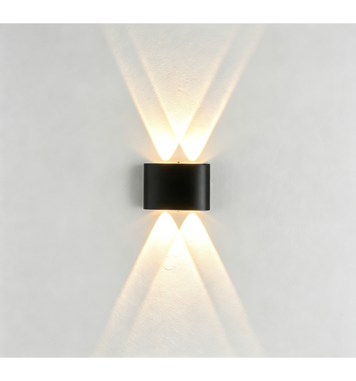 4W Wandleuchte - IP65, schwarz, Up/Down, Außen, inkl. Leuchtmittel
