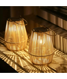 Solar Rattan Laterne – Boho Gartenlampe mit Dämmerungssensor, IP44