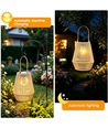 Solar Rattan Laterne – Boho Gartenlampe mit Dämmerungssensor, IP44