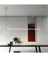 Goldene Esstischlampe 126cm - 18W LED, 2800K, inkl. Seilaufhängung