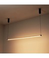 Schwarze Esstischlampe 126cm - 18W LED, 2800K, inkl. Seilaufhängung