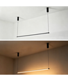 Schwarze Esstischlampe 126cm - 18W, inkl. Seilaufhängung