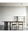 126cm dimmbare Esstischlampe - Weiß, 18W LED, inkl. Seilaufhängung