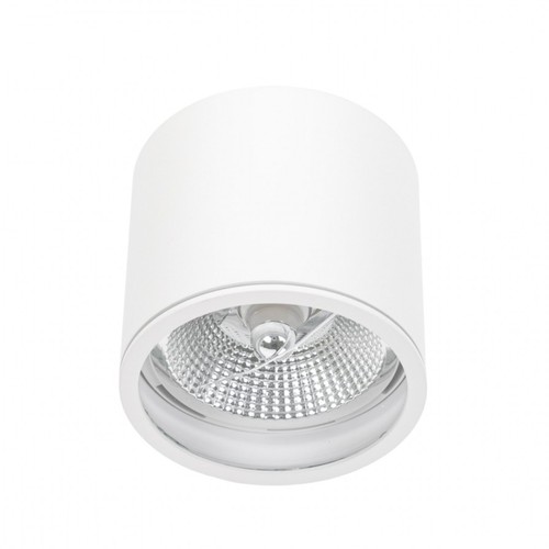 Deckenleuchte für AR111 GU10 - Weiß, IP65 Außen, Ø12cm, 11,5cm hoch, Aluminium, ohne Leuchtmittel