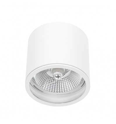 Deckenleuchte für AR111 GU10 - Weiß, IP65 Außen, Ø12cm, 11,5cm hoch, Aluminium, ohne Leuchtmittel