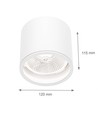 Deckenleuchte für AR111 GU10 - Weiß, IP65 Außen, Ø12cm, 11,5cm hoch, Aluminium, ohne Leuchtmittel