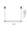 Schwarze Esstischlampe 126cm - 18W LED, 2800K, inkl. Seilaufhängung