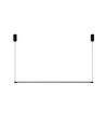 Schwarze Esstischlampe 126cm - 18W LED, 2800K, inkl. Seilaufhängung