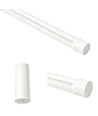 126cm dimmbare Esstischlampe - Weiß, 18W LED, inkl. Seilaufhängung