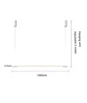 126cm dimmbare Esstischlampe - Weiß, 18W LED, inkl. Seilaufhängung