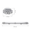 60cm Limea T8 LED-Armatur, durchverdrahtet - Für 2x 60cm LED-Röhren, IP65 wasserdicht