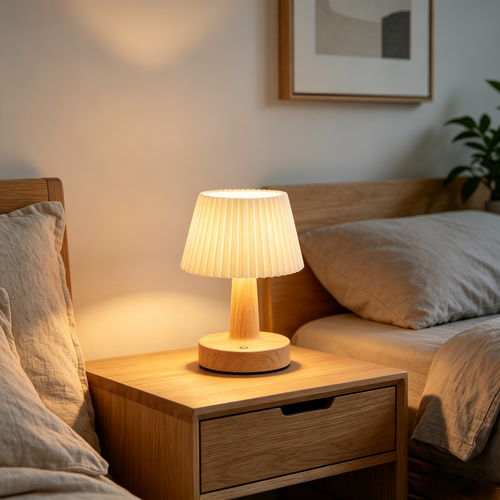 Wiederaufladbare LED-Tischleuchte - Stoff, Touch-dimmbar, CCT, IP20
