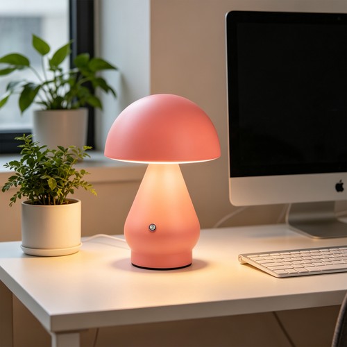 Wiederaufladbare LED-Tischleuchte - Pink, Ø15cm, 22cm hoch, Touch dimmbar, 3in1, IP20