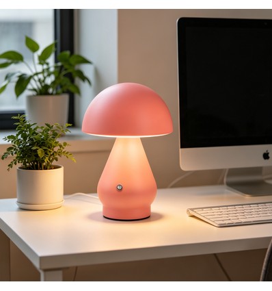 Wiederaufladbare LED-Tischleuchte - Pink, Ø15cm, 22cm hoch, Touch dimmbar, 3in1, IP20