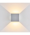 6W CUBIC PRO Wandleuchte - IP65, Silbergrau, durchschleifbar, verstellbar, eckig, Up/Down, Innen/Außen, inkl. Leuchtmittel
