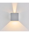 6W CUBIC PRO Wandleuchte - IP65, Silbergrau, durchschleifbar, verstellbar, eckig, Up/Down, Innen/Außen, inkl. Leuchtmittel