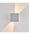 6W CUBIC PRO Wandleuchte - IP65, Silbergrau, durchschleifbar, verstellbar, eckig, Up/Down, Innen/Außen, inkl. Leuchtmittel