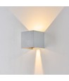 6W CUBIC PRO Wandleuchte - IP65, Silbergrau, durchschleifbar, verstellbar, eckig, Up/Down, Innen/Außen, inkl. Leuchtmittel
