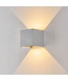 6W CUBIC PRO Wandleuchte - IP65, Silbergrau, durchschleifbar, verstellbar, eckig, Up/Down, Innen/Außen, inkl. Leuchtmittel