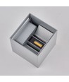 6W CUBIC PRO Wandleuchte - IP65, Silbergrau, durchschleifbar, verstellbar, eckig, Up/Down, Innen/Außen, inkl. Leuchtmittel