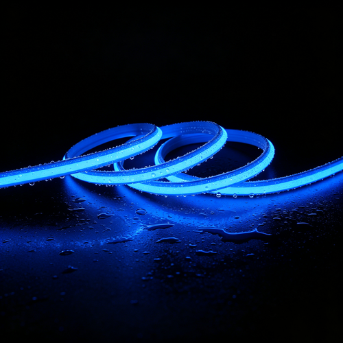 5m 9W/m Blau Slim COB Strip - 230V, IP67 wasserdicht, 296 LED, alle 10cm kürzbar