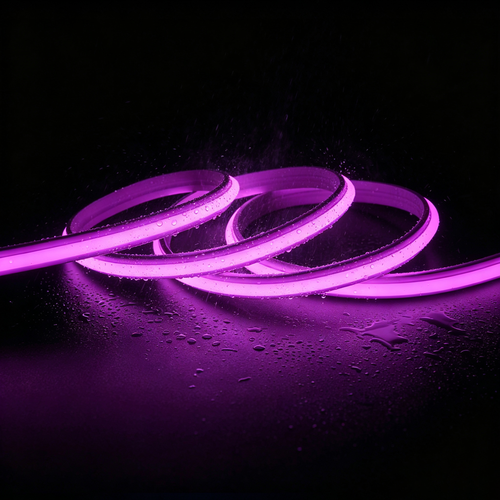 5m 9W/m Lila Slim COB Strip - 230V, IP67 wasserdicht, 296 LED, alle 10cm kürzbar
