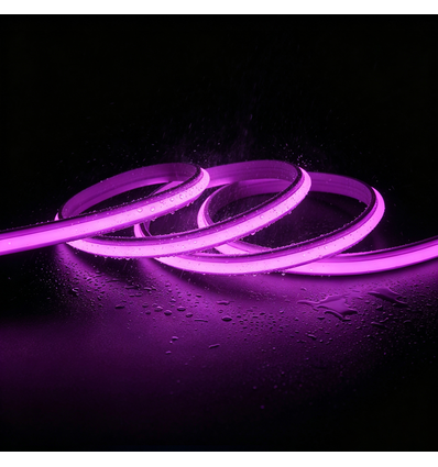 5m 9W/m Lila Slim COB Strip - 230V, IP67 wasserdicht, 296 LED, alle 10cm kürzbar