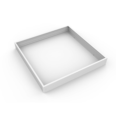 Rahmen für 60x60 LED-Panel - Schnellmontage-Set, Kunststoffecken, weißer Rand, 65 mm hoch