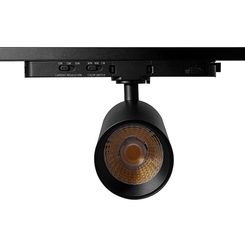 10-14W 3-Phasen CCT Triac Schienenspot - RA93, CCT & Watt einstellbar, Schwarz