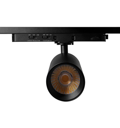 10-14W 3-Phasen CCT Triac Schienenspot - RA93, CCT & Watt einstellbar, Schwarz