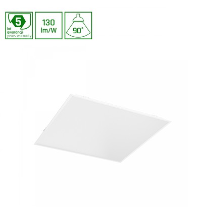 60x60 LED Panel, 40W - UGR19, RA90, DALI dimmbar, Backlit, weißer Rahmen